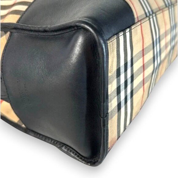 Burberry Vintage Blue Label Nova Check Boston Handbag Satchel with COA - Picture 10 of 16